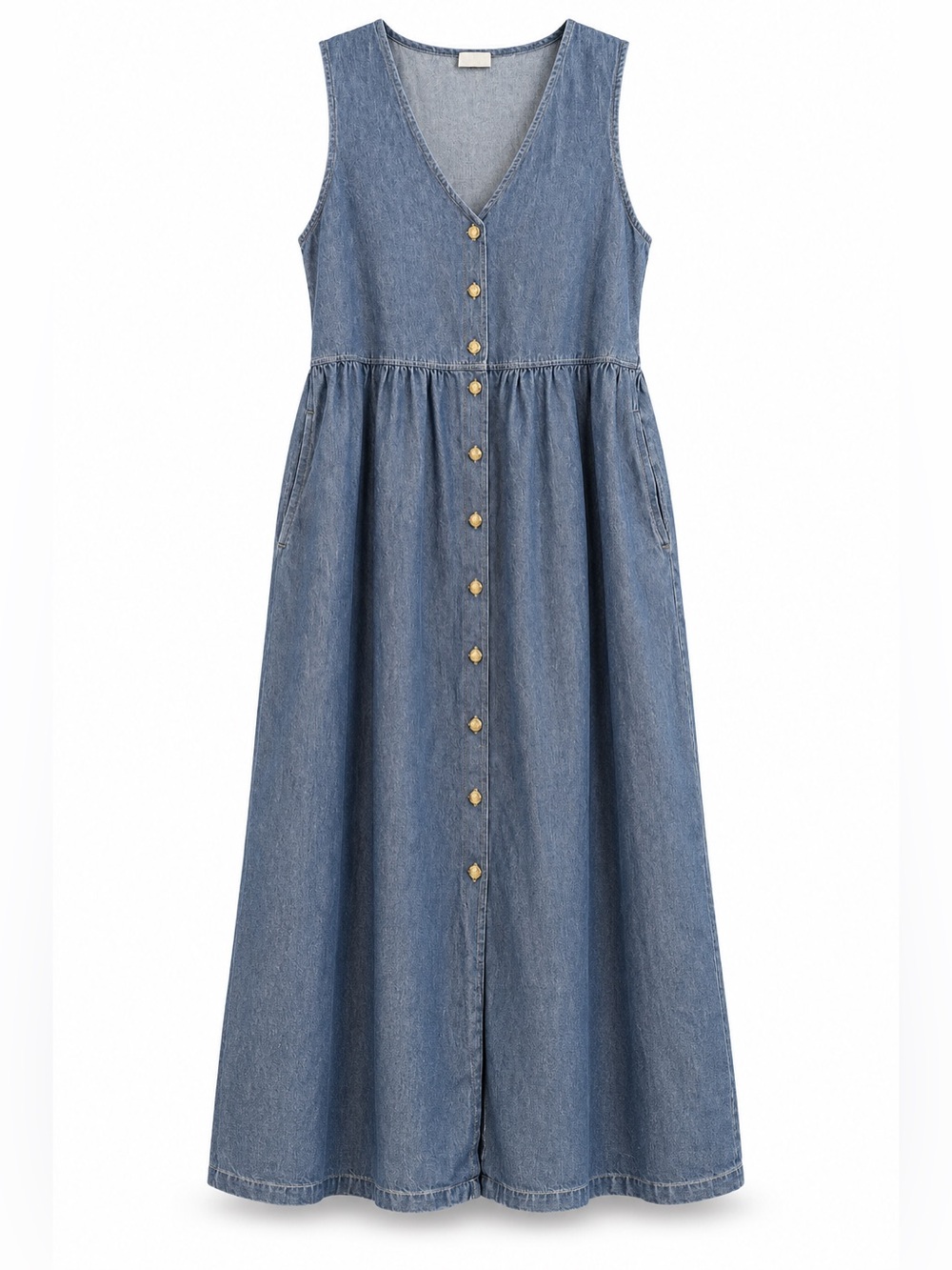 Vintage Cabin Creek Chambray Button Front Maxi Dress 2X 100% Cotton - Picture 3 of 5